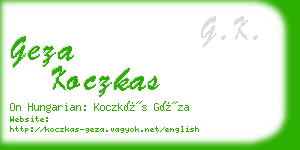 geza koczkas business card